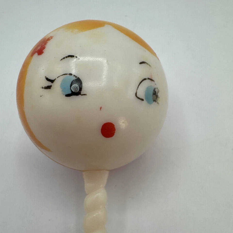 Payaso Sonajero Bebé Vintage Los Primeros Años 1976 Rojo Blanco Azul Bebé Juguete Cara Roja Foto 2 de 4