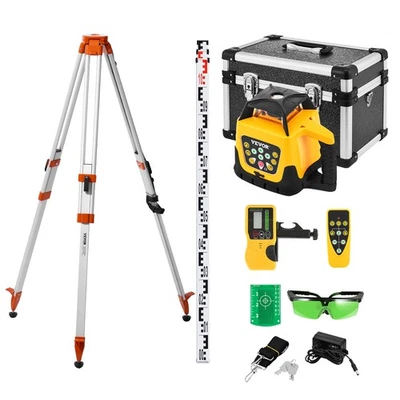 VEVOR Rotationslaser Nivellier Set Stativ Messlatte Grüner Laserstrahl 503m