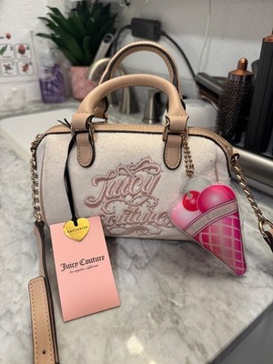 NWT Juicy Couture Sugar Rush Crossbody Bag Soft White Velour Ice Cream Charm