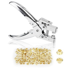 Rongon Heavy Duty Hole Punch, Grommet Tool Kit, Eyelet Plier Set with 100 Metal