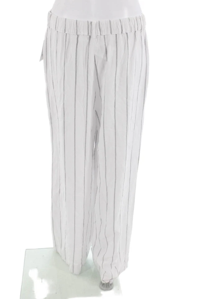Pantalones Bella Dahl Unisex Blanco Rayas Rayón Lino Talla 29 Foto 3 de 4
