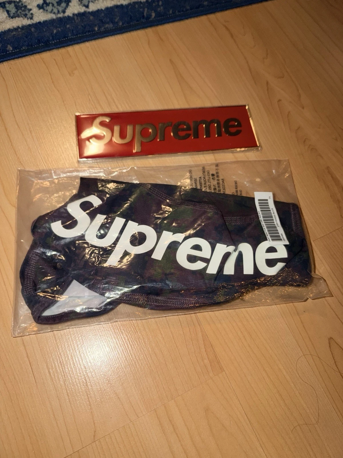 DSWT Supreme Heat Reflective Digi Camo Black Balaclava and Box Logo Car Emblem