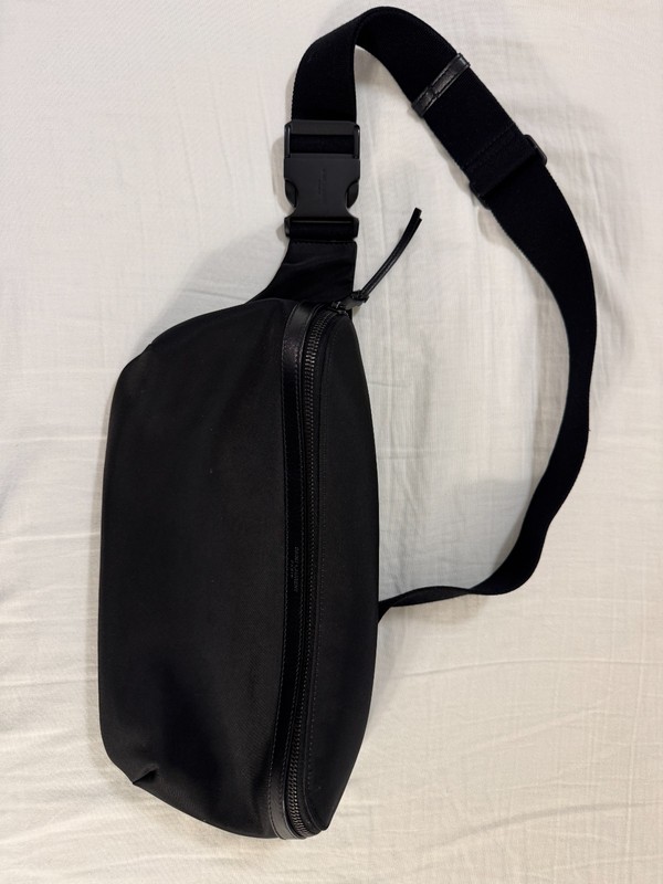 Saint Laurent Nylon Crossbody Sling Bag Black Men Minimal