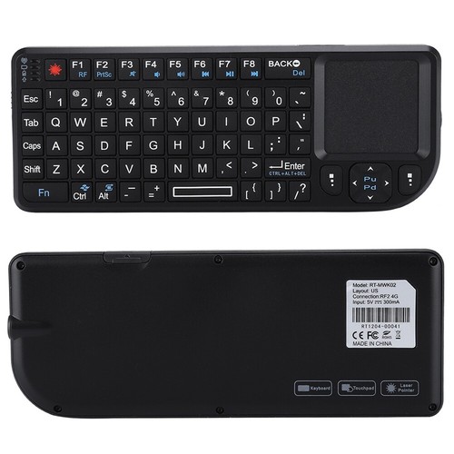 Ultra Mini Keyboard 2.4GHz Wireless Keyboard Touchpad/Rechargeable USB Backlit - Picture 3 of 5