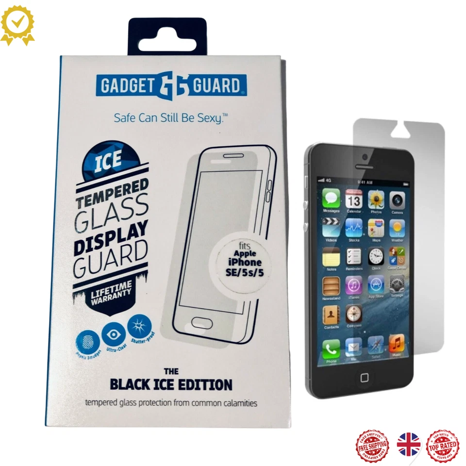 Gadget Guard Tempered Glass Display Black Ice 9H  Fits to  iPhone SE/5s/5 Clear - Image 2 of 4