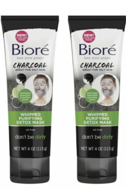 BIORE CHARCOAL WHIPPED PURIFY DETOX MASK 4oz - 2 Pack