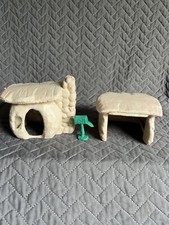 Marx Flintstones Barney's House Garage Marbled Brown Plastic Vintage 1960  s READ