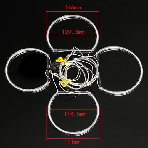 4x LED Angel Eyes Xenon Standlicht Ringe CCFL Scheinwerfer Für BMW E46 131,146mm - Bild 5 von 11