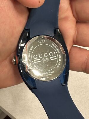 Gucci Sync XXL YA137104 Blue Rubber Band Blue Dial Unisex Watch
