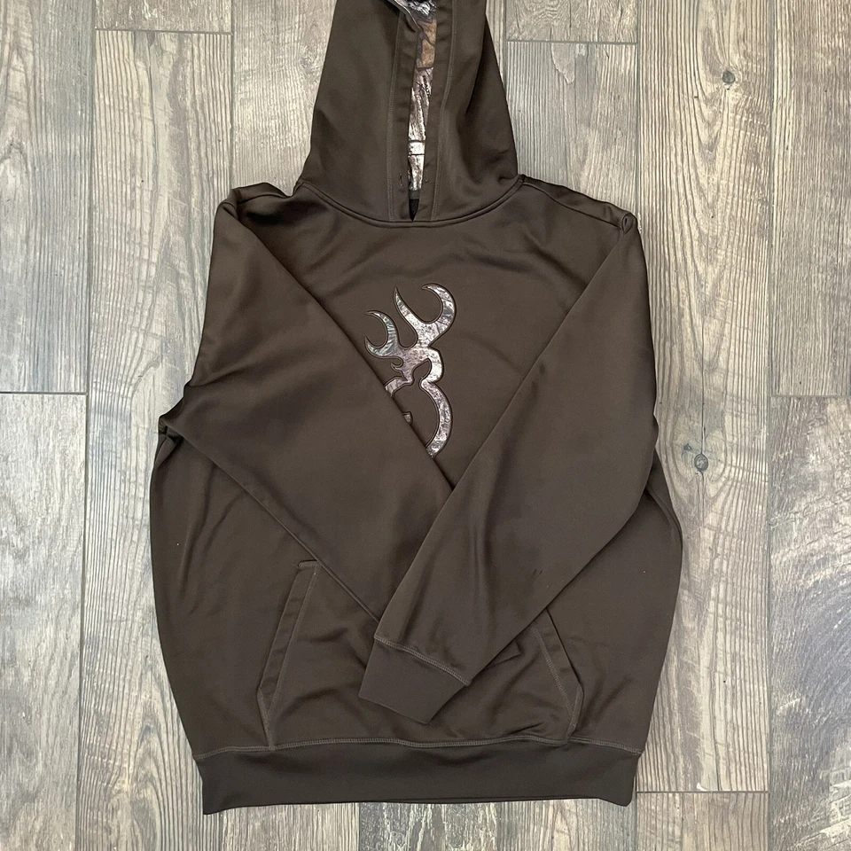 Sudadera con capucha marrón marrón marrón talla grande Browning para hombre - falta cordón Foto 3 de 4