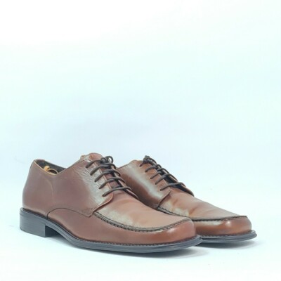 BOSTONIAN Brown Leather Mens Oxford 12 M Lace Up Square Top Made in Italy Dress Bostonian Shoes Mens 12M Brown Leather Lace Up Oxford Dress  main image 2