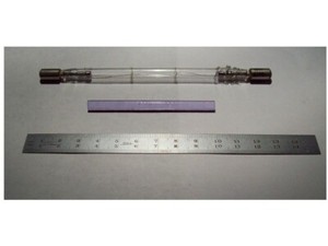 Set (pair) of Nd:glass laser rod and matching size Xe flashlamp, new, vintage 