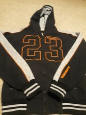 N.Y.G Gangster 23 Hoodie Black With Orange Lettering Size P