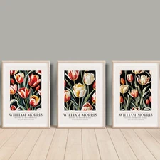 Set of 3 William Morris Vintage Classic Art Prints - Home Wall Art Gift A4