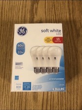 2 Packs 8 Bulbs GE LED Light Bulbs Dimmable 60 Watt A19 800 Lumens Soft White