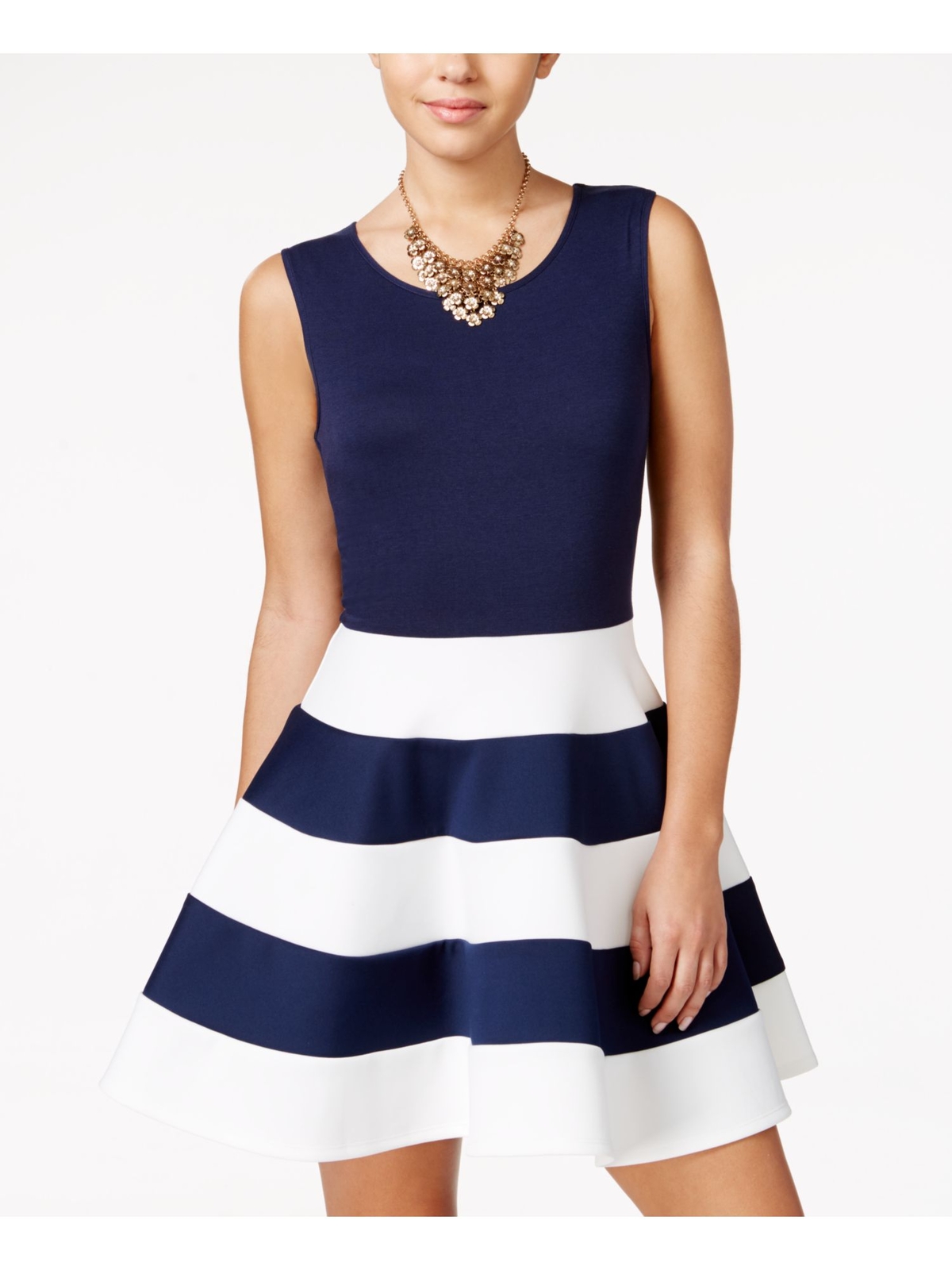 Женское темно-синее платье без рукавов CITY STUDIO Fit + расклешенное платье S