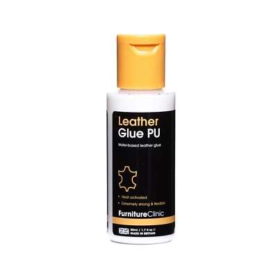 FURNITURE CLINIC Leather Glue PU - Heat Activated, Water Based, Easy Use, Strong & Flexible, 50ml