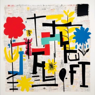Urban Flora Hommage Basquiat 01 Neo-expressionism 90x90 cm /Pop Art/Street Art