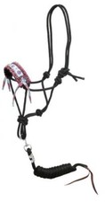 Showman Cowboy Knot Rope Halter w Pink Pastel Navajo Inlay Nose  Lead CLEARANCE