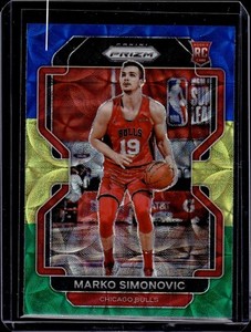 2021-22 Panini Prizm #166 MARKO SIMONOVIC Blue Yellow Green Scope Rookie Bulls