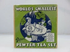 Fishlove & Co. World's Smallest Pewter Tea Set 1934 Chicago World's Fair