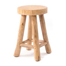SITZHOCKER "PINTO" | 50x30 cm, Teakholz | Schemel, Holzhocker, Beistellhocker   