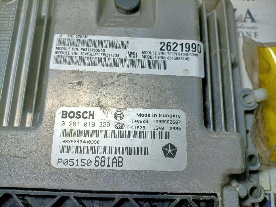 CENTRALINA MOTORE JEEP Cherokee 6° Serie P05150681AB EBT Diesel 1956 (13>) - Immagine 4 di 4