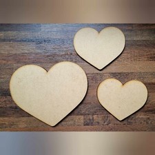 Large 6mm Thick Wooden Blank Hearts Shapes MDF 10-60cm Sign Love Craft Laser Cut