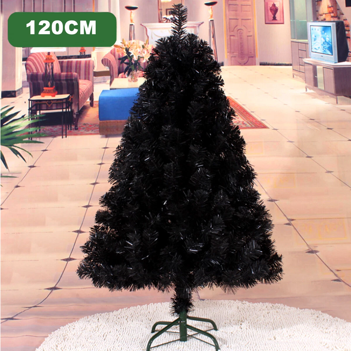 4ft 1.2M Black Christmas Tree Home Office Store Xmas Decor 218
