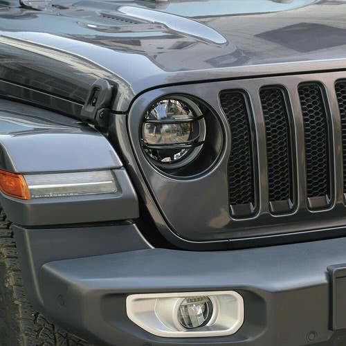 Front Headlight Guards Cover Trim Bezel For Jeep Gladiator JT JL JLU 18+ Black  - Afbeelding 5 van 8