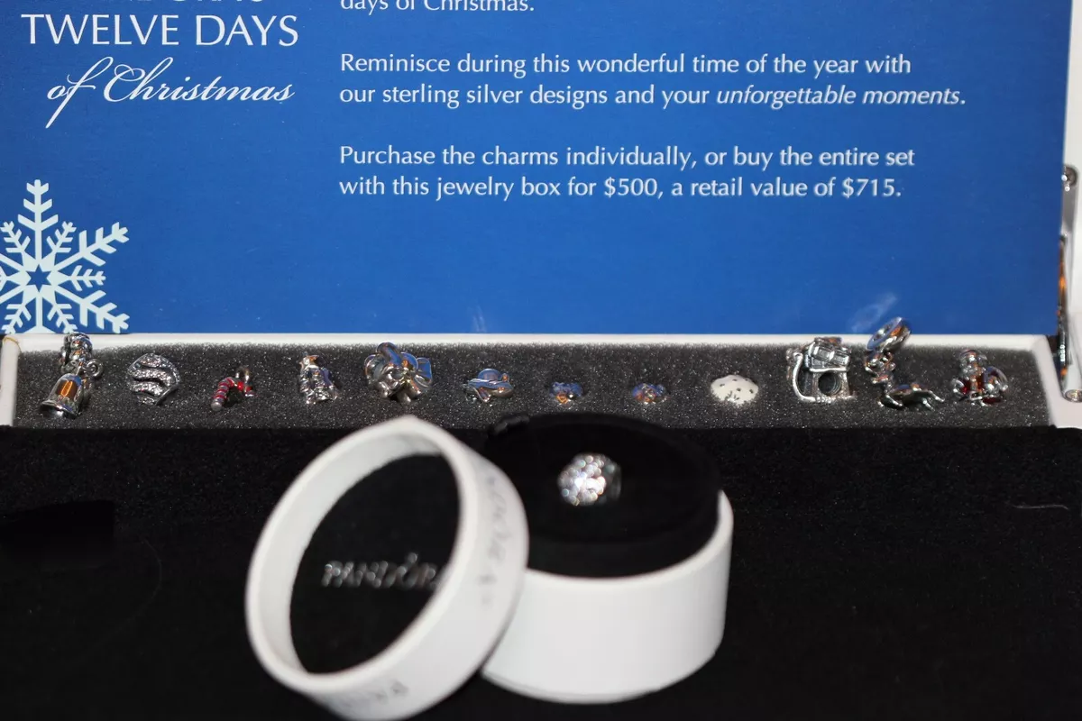 NEW PANDORA RETIRED 2013 12 Days of Christmas charms Black Friday charm case
