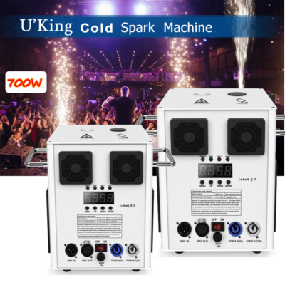 2x 700W Cold Spark Machine Stage Effect Indoor DJ Wedding Sparklers DMX