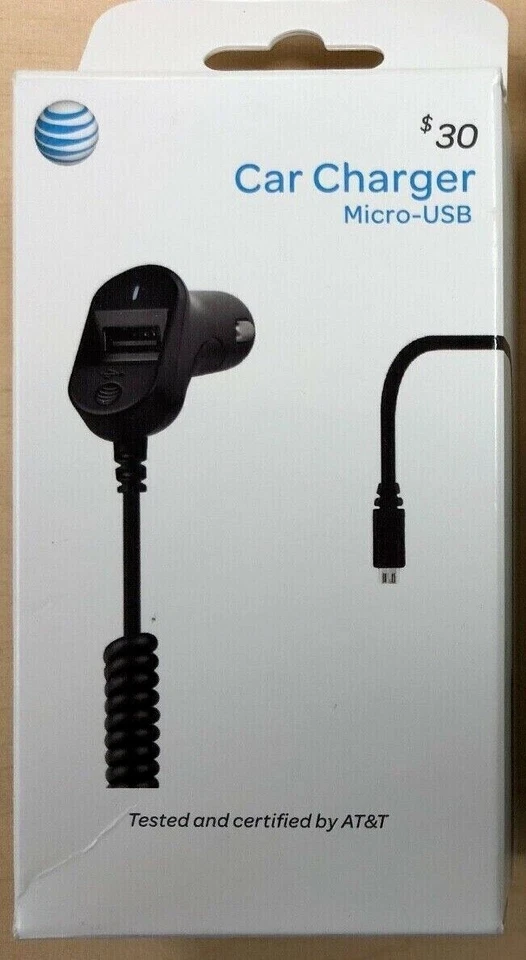 AT&T Car Charger USB Micro with Extra Port Black - Image 2 of 4