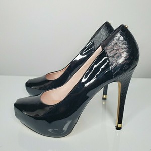 black patent court high heels