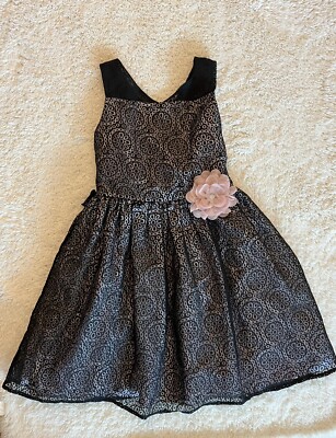 Pippa and Julie Black Lace Girls Dress Size 6 | eBay
