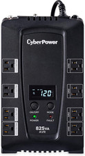 CP825AVRLCD Intelligent LCD UPS System, 825VA/450W, 8 Outlets, AVR, Compact