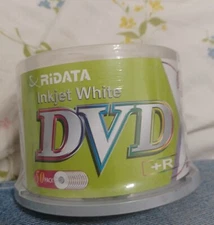 Ritek Ridata 50 Count DVD+R  - 16X - 4.7GB - 120 min - Inkjet White - Brand New!