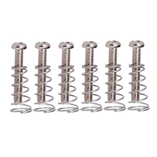 26pcs/Pack Bridge Tailpiece Screws Springs Silver for Electric Guitar