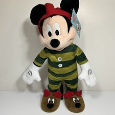 NWT Disney Mickey Porch Greeter Standing Mickey Christmas Striped Pajamas Sz 23