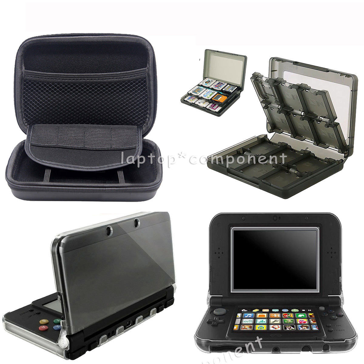 For New Nintendo 3DS XL LL 2015 Carrying Bag Clear TPU Shell Case Game