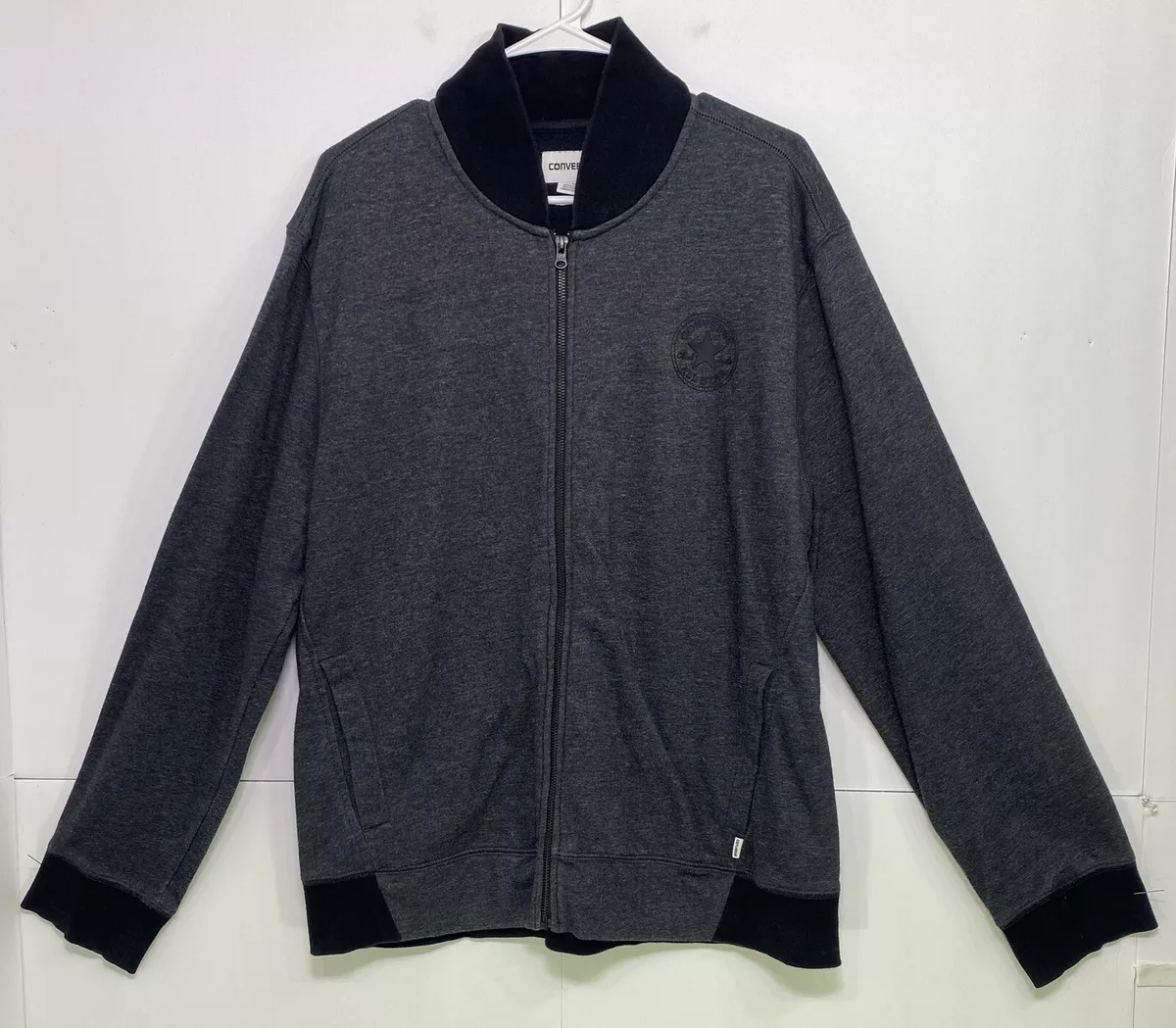 Converse Classic Mens All Star Black Baseball Varsity Jacket