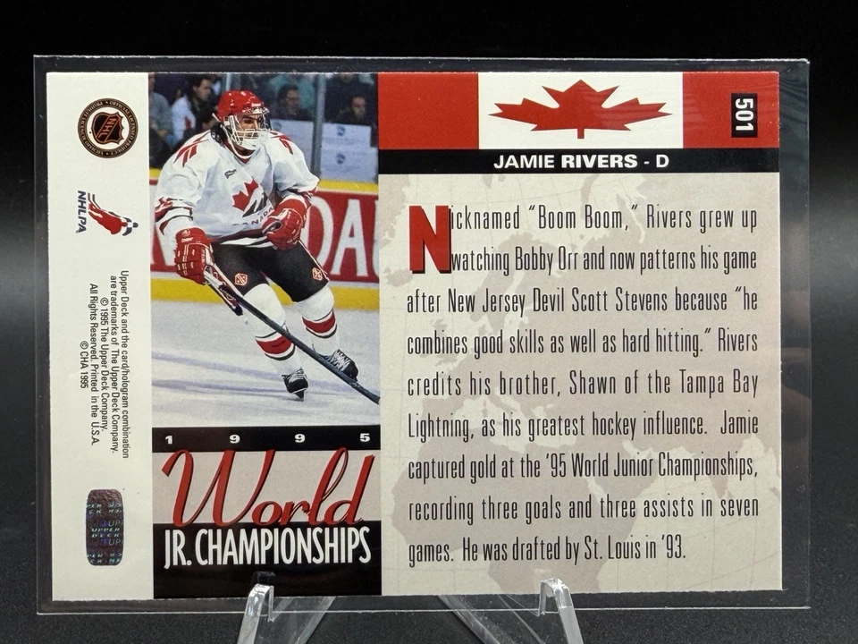 1994-95 Upper Deck ELECTRIC ICE # 501 Jamie Rivers TEAM CANADA - Image 2 of 2