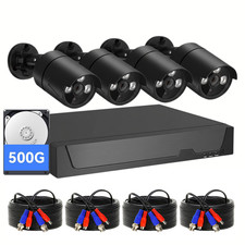 4MP Home Outdoor CCTV HD Security Camera System Night Vision 500GB with 4CH DVR