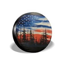 Spare Tire Cover American Flag Waterproof Dust-Proof Universal 14 14 inch Star