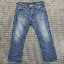 Lucky Brand Jeans Men 34x31 Dungarees Made In USA Denim Vintage Fit Bootcut Blue