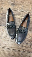 Sarto by Franco Sarto Johanna velvet loafers in grey with studded accents Size 6