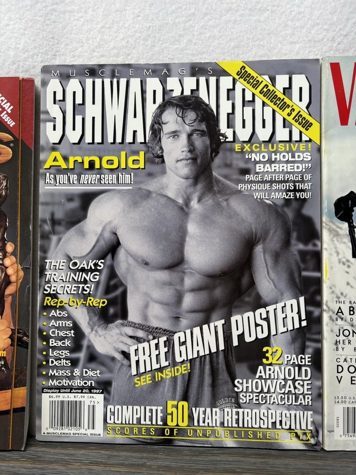 Lot Of 3 Vintage Muscle & Fitness Magazines w/ Arnold Schwarzenegger 1997 Vanity - Image 3 of 4