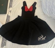 Minnie Mouse Girls Dress Size 6X Black Skater Dress Red Bow Costume Party