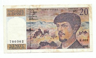 20 Francs Geldschein von 1991