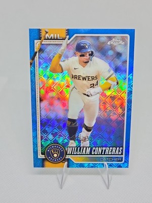 2026 Topps Chrome Logofractor William Contreras Blue Refractor #022/150 Brewers